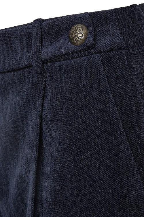 Pantalon velours fin bleu nuit - BSB