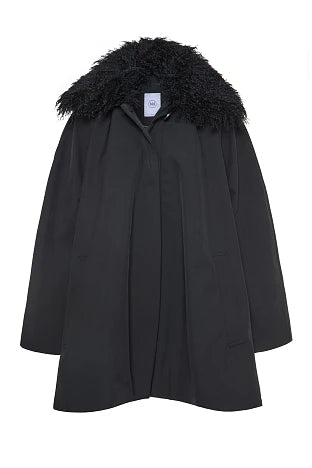 Manteau Imper noir col fourrure- BSB