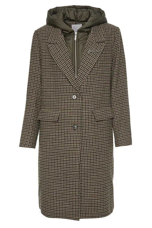 Manteau écossais kaki à capuche- BSB