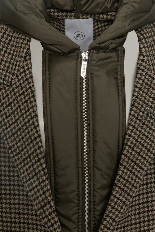 Manteau écossais kaki à capuche- BSB