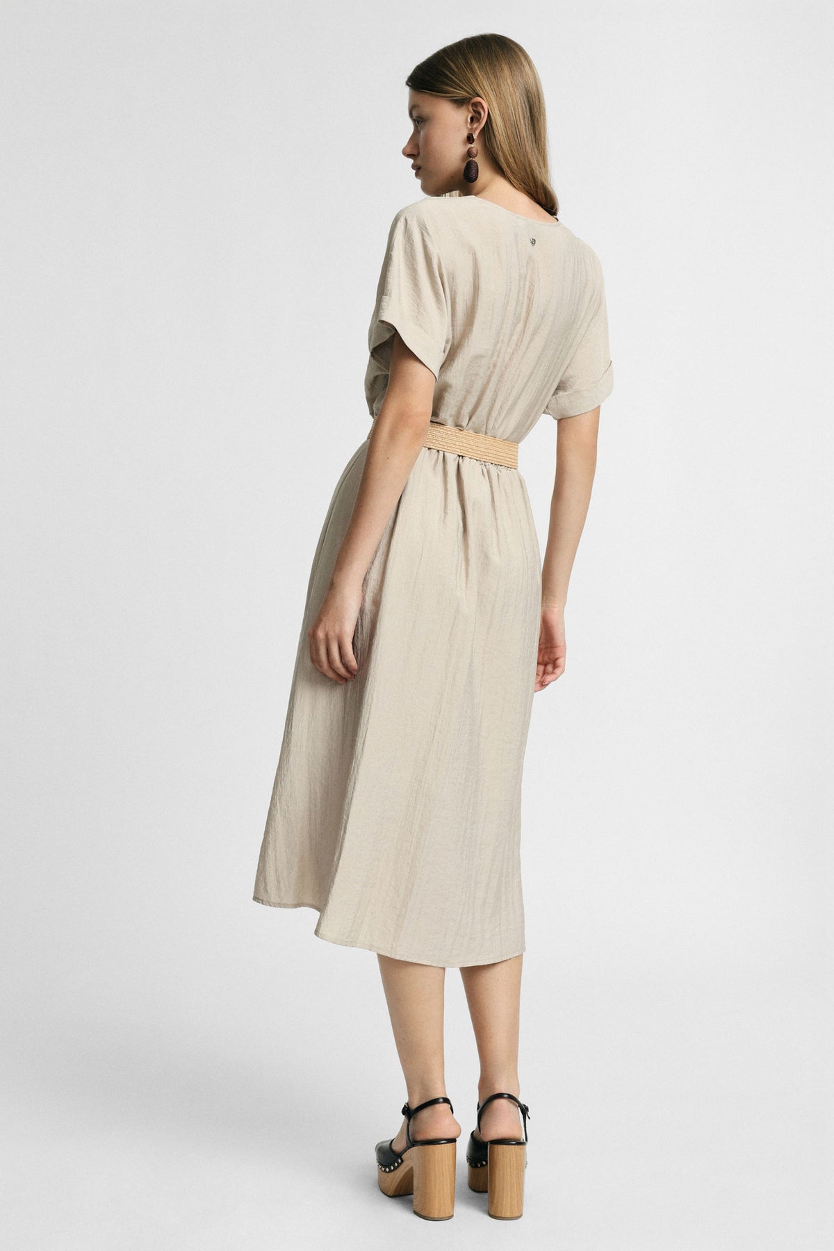 Robe midi ceinturée - PLEASE