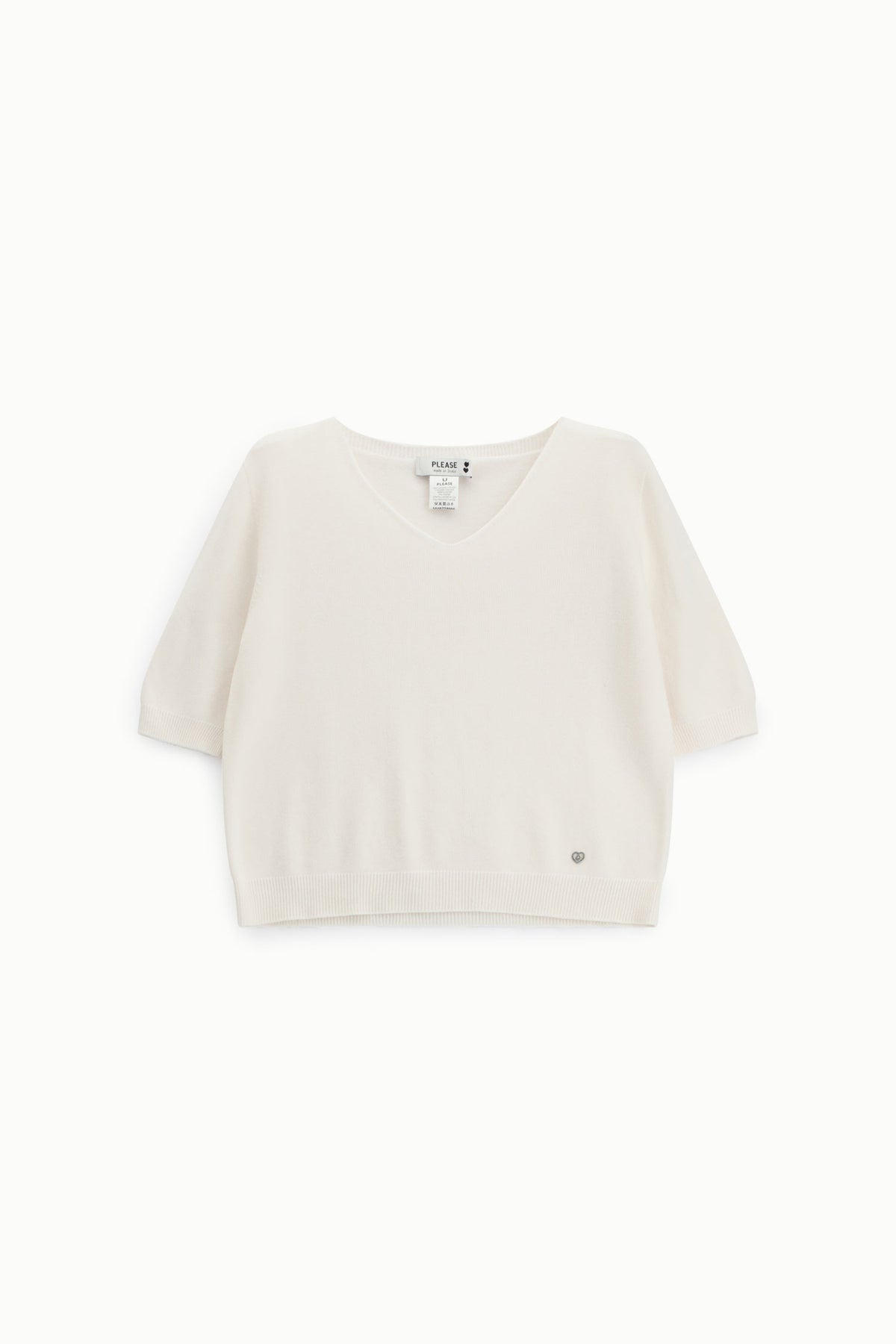 Pull manches courtes col V - PLEASE