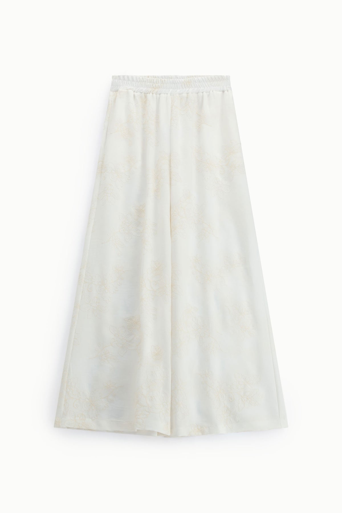 Pantalon palazzo blanc avec broderies - PLEASE