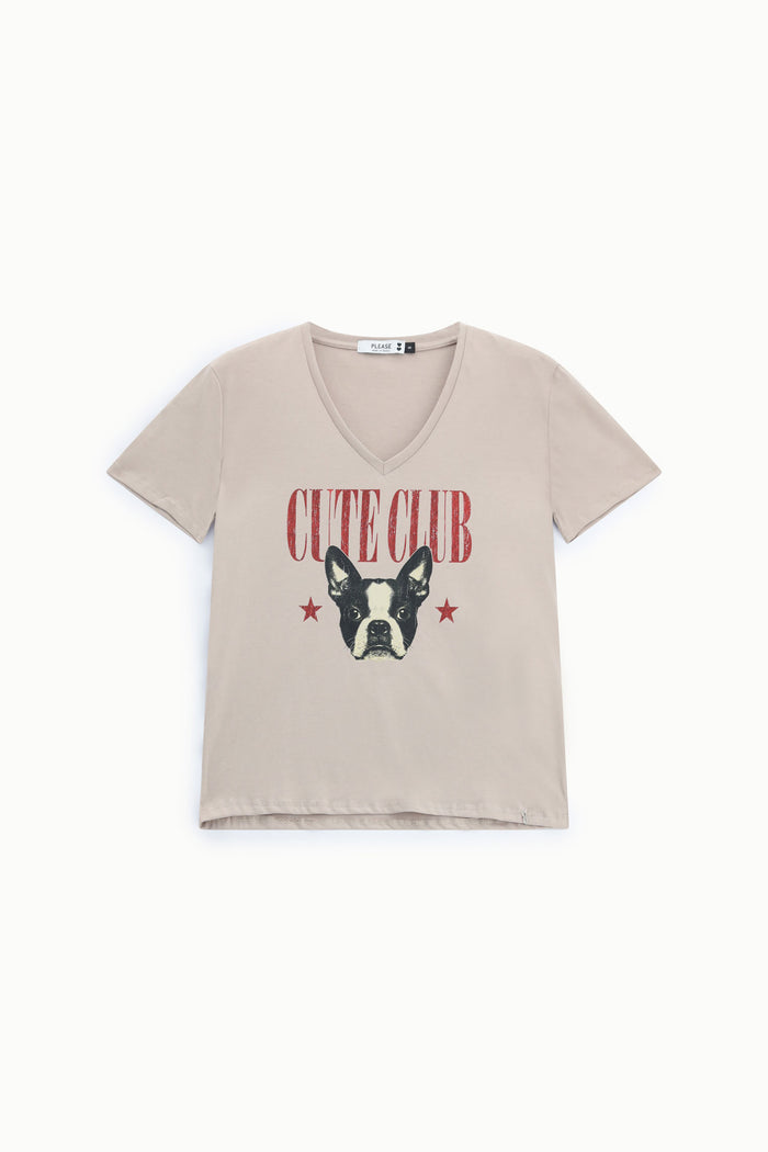 T-shirt Bulldog col V  - PLEASE