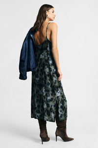 Robe midi léopard et fines bretelles - PLEASE