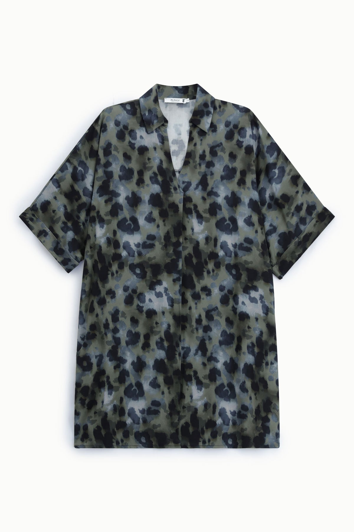 Robe blouse léopard col chemise - PLEASE