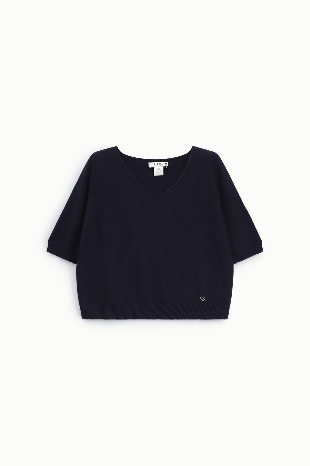 Pull manches courtes col V - PLEASE