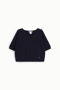 Pull manches courtes col V - PLEASE