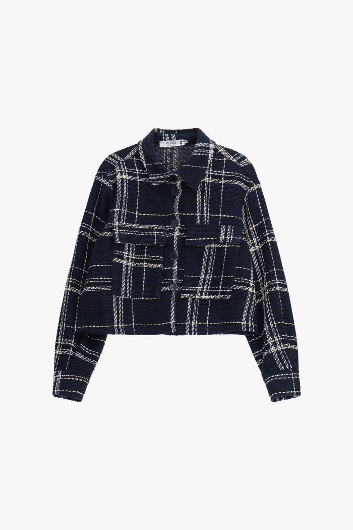 Veste tweed bleue marine - PLEASE
