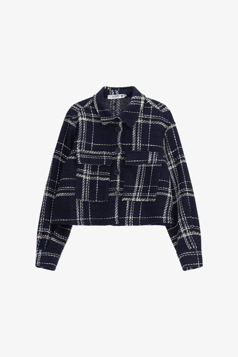 Veste tweed bleue marine - PLEASE