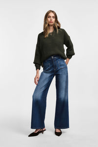 Jean rétro flare bleu denim - PLEASE
