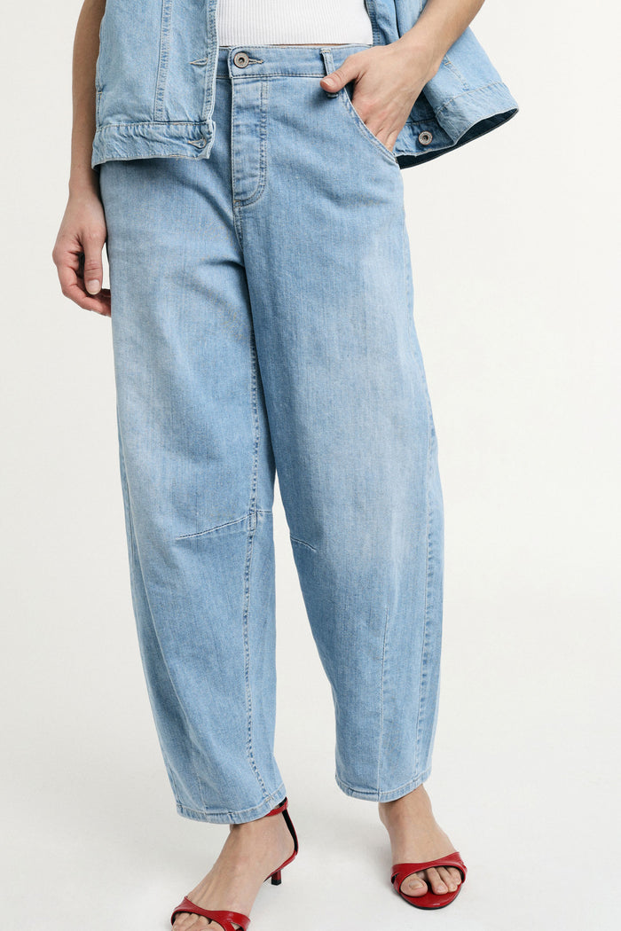 Jeans baloon fit taille mi-haute délavage clair - PLEASE (Copie)