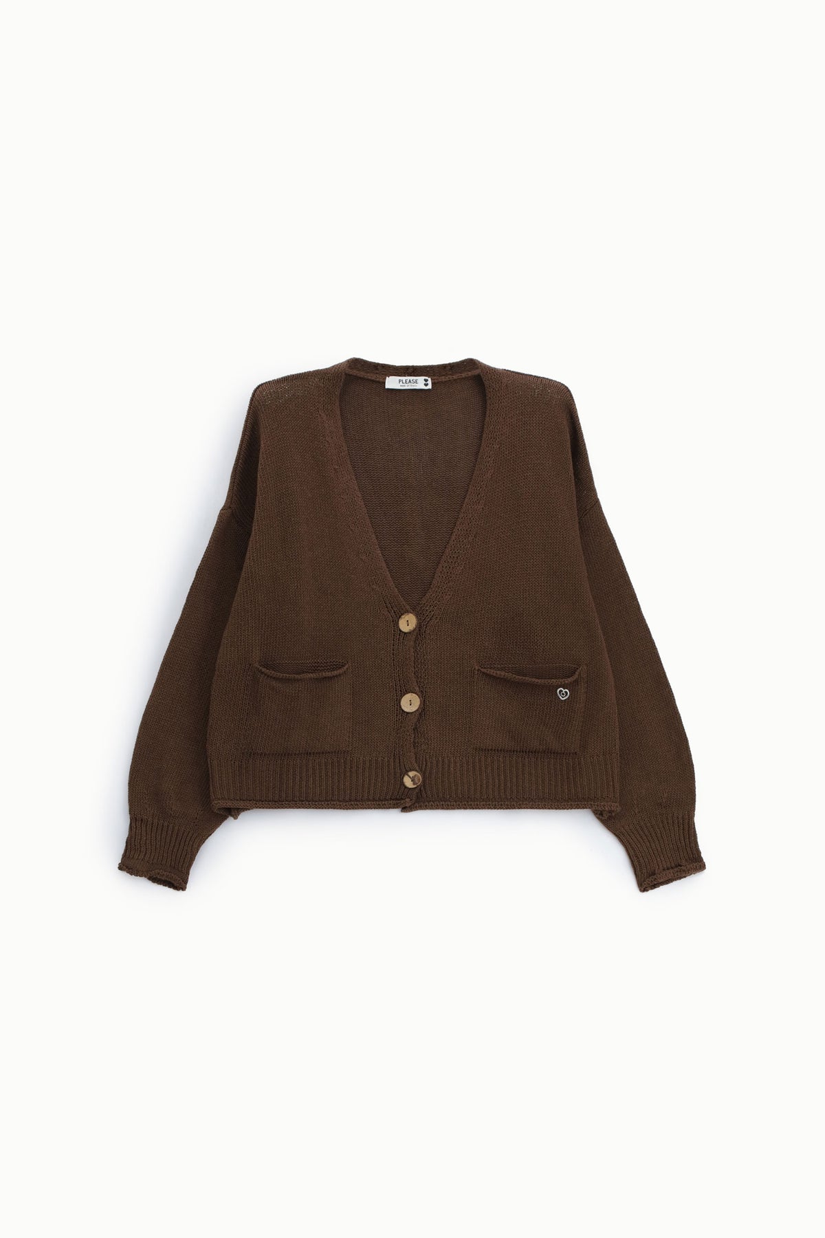 Gilet maille chocolat - PLEASE