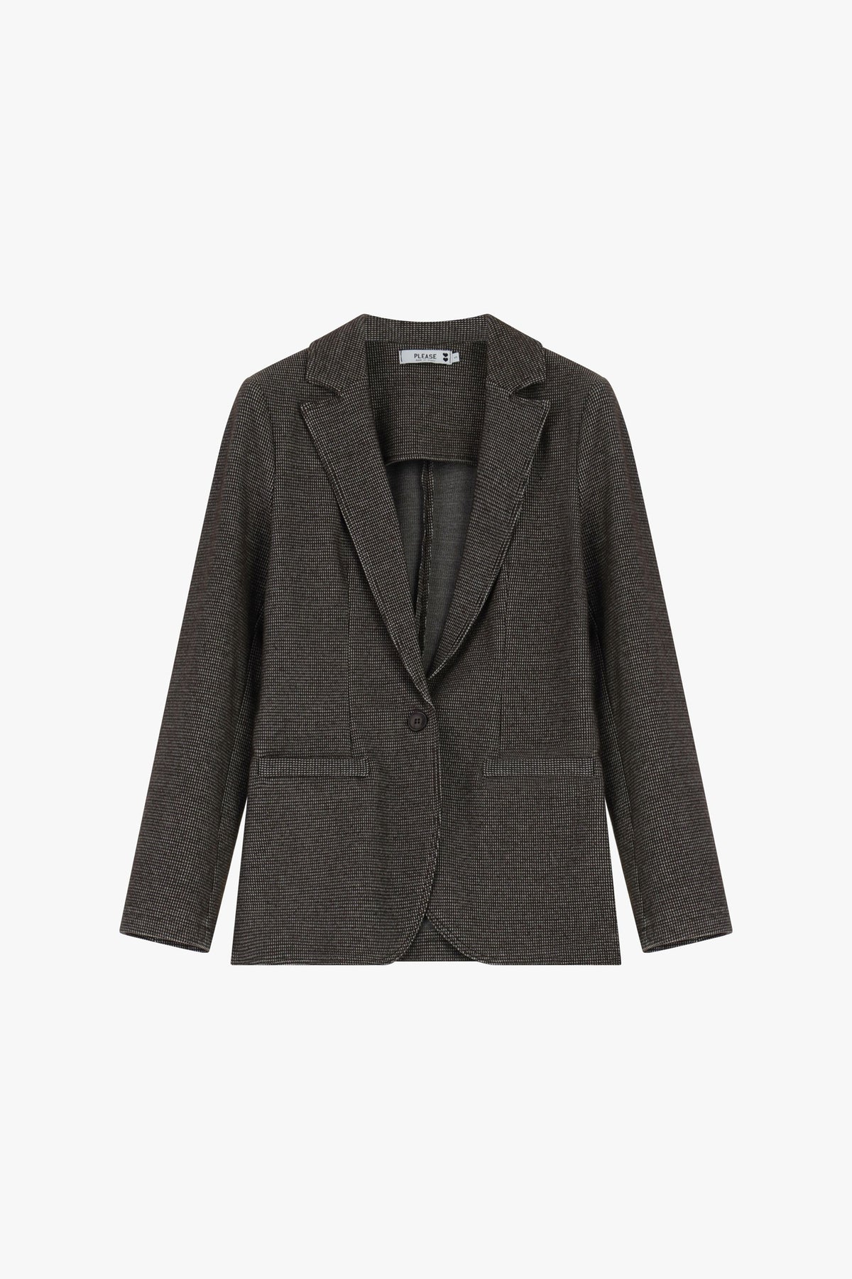 Blazer chocolat mico-motifs - PLEASE