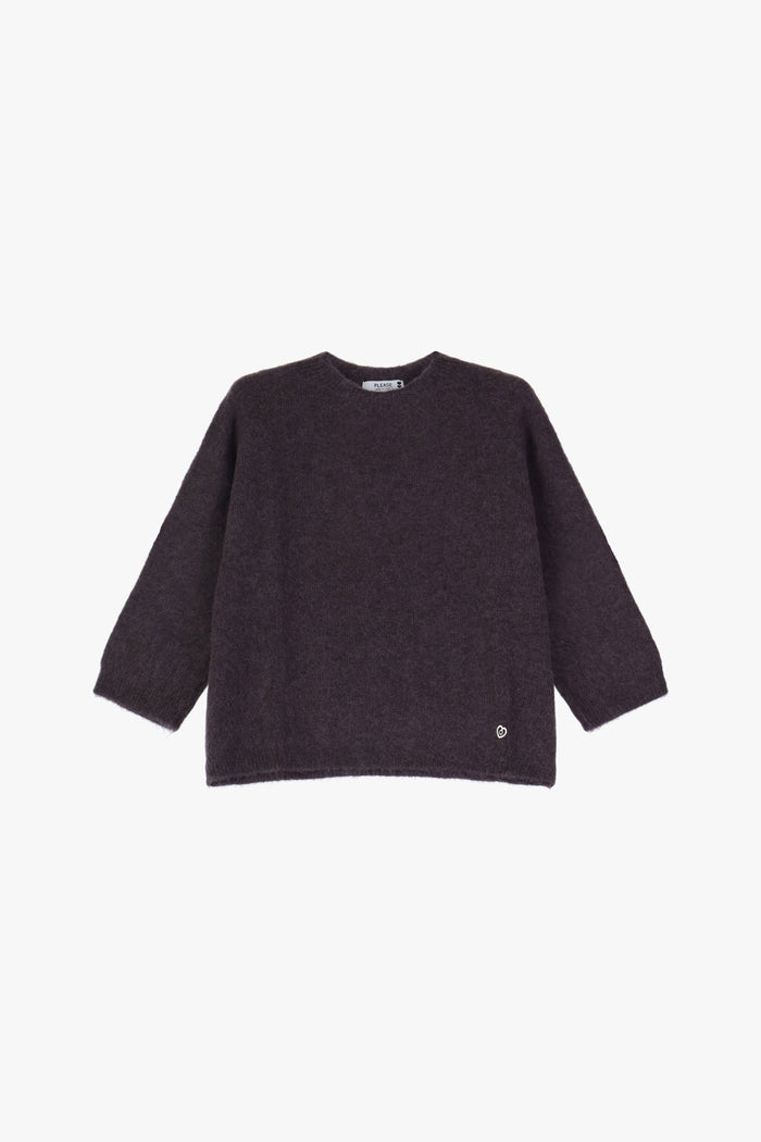 Pull choco Alpaga manches 3/4 - PLEASE