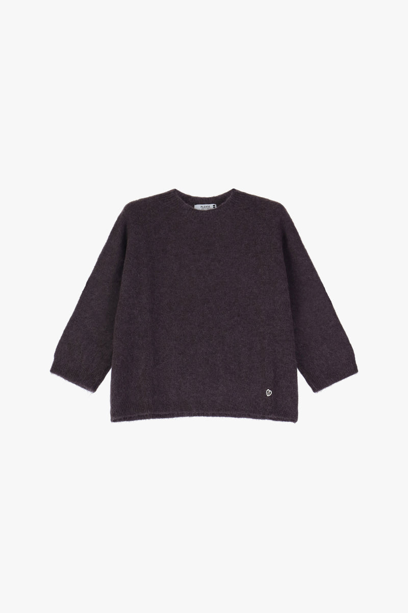 Pull choco Alpaga manches 3/4 - PLEASE