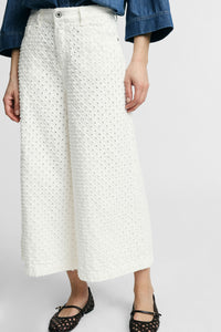 Jean blanc palazzo ajouré - PLEASE