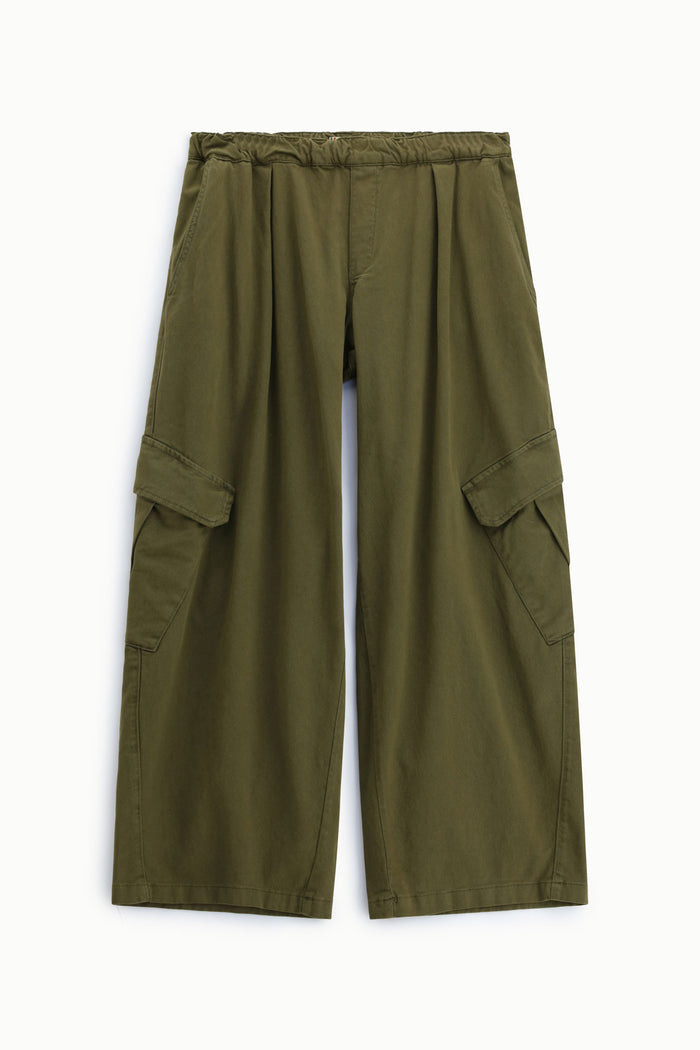 Pantalon palazzo kaki à poches - PLEASE