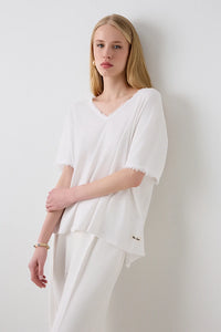 T-shirt oversized col V tout doux - BSB