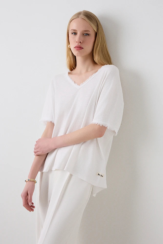 T-shirt oversized col V tout doux - BSB