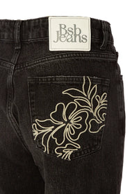 Jean brodé black denim - BSB