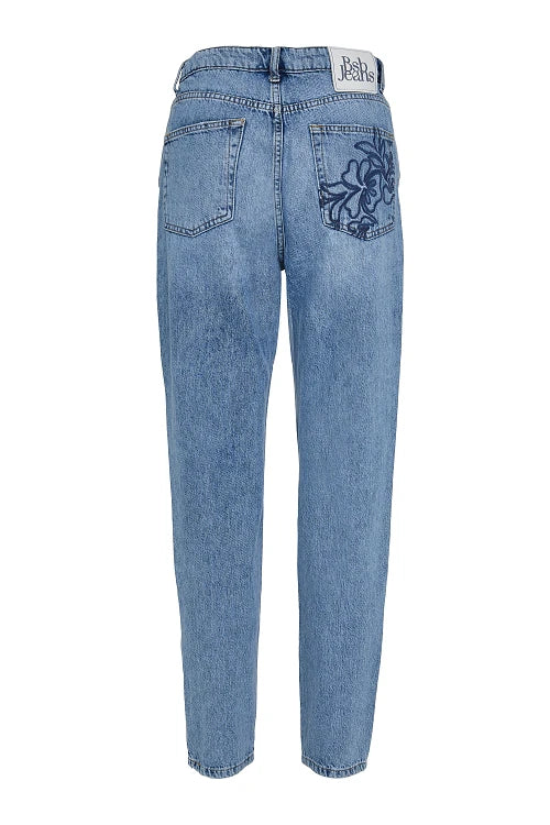 Jean brodé bleu denim - BSB