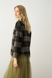 Veste à carreaux et broches bijoux - BSB