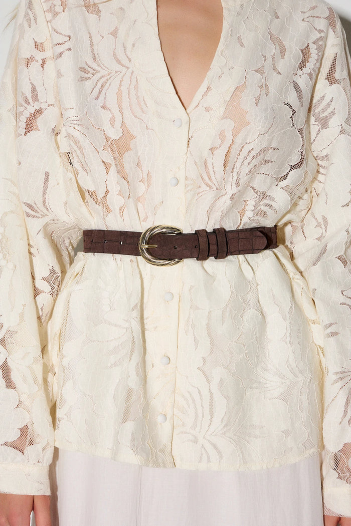 Ceinture Choco-Croco en cuir BSB