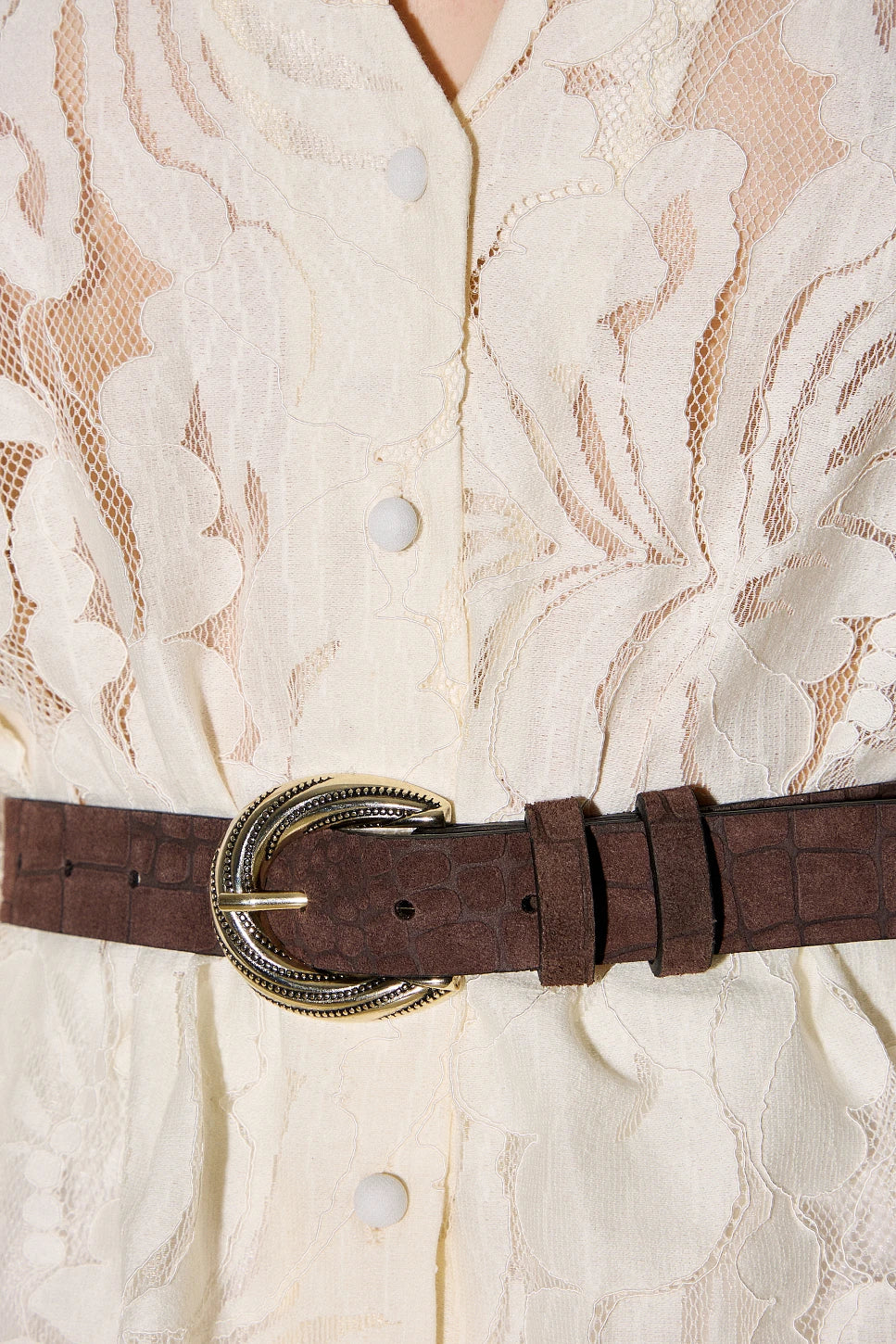 Ceinture Choco-Croco en cuir BSB