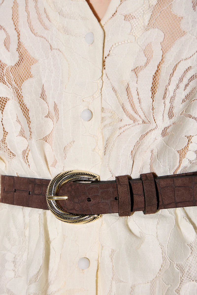 Ceinture Choco-Croco en cuir BSB