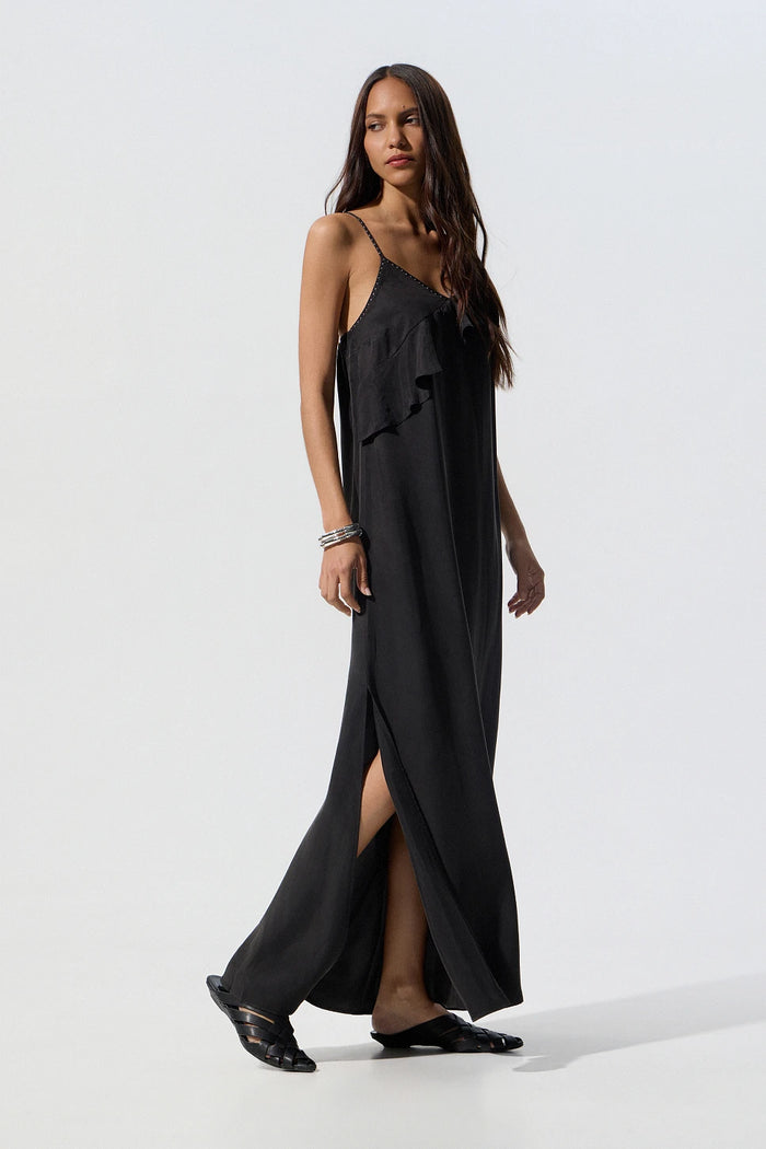 Robe longue noire cloutée - BSB