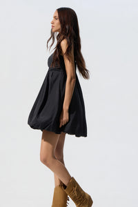 Robe courte drapée noire - BSB