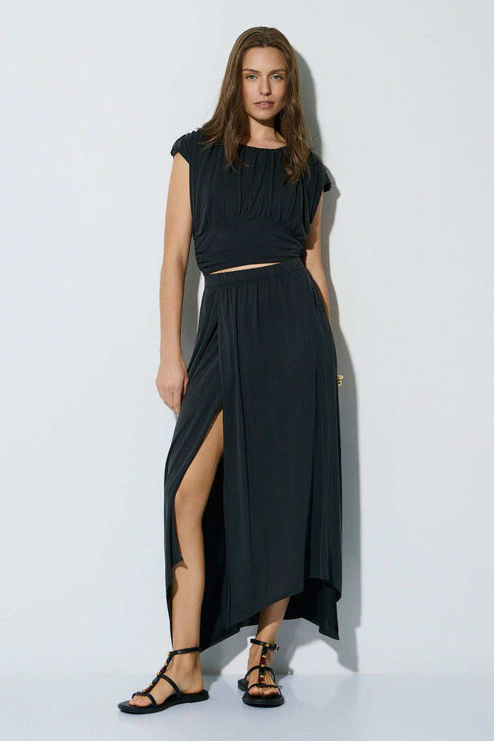 Jupe longue asymétrique anthracite - BSB