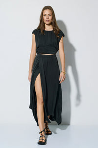Jupe longue asymétrique anthracite - BSB