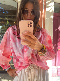 Blouse rose tie & dye