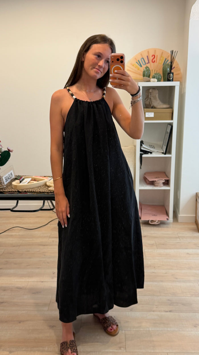 Robe bretelles perles  - LOU