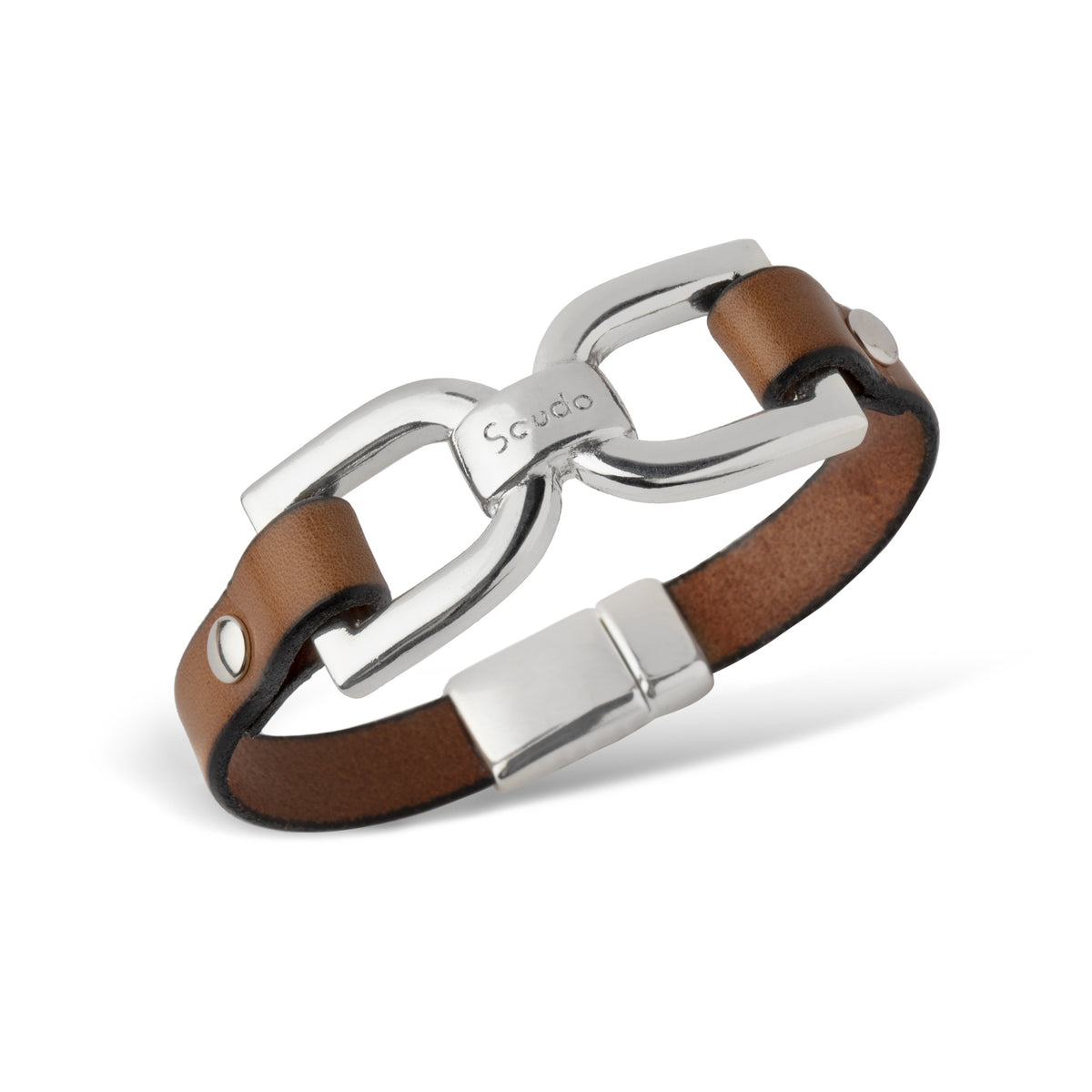 Bracelet cuir et argent - SCUDO
