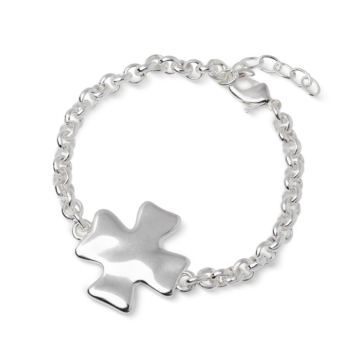 Bracelet Croix Organique Plaqué Argent 20 Microns - SCUDO