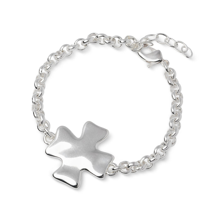 Bracelet Croix Organique Plaqué Argent 20 Microns - SCUDO