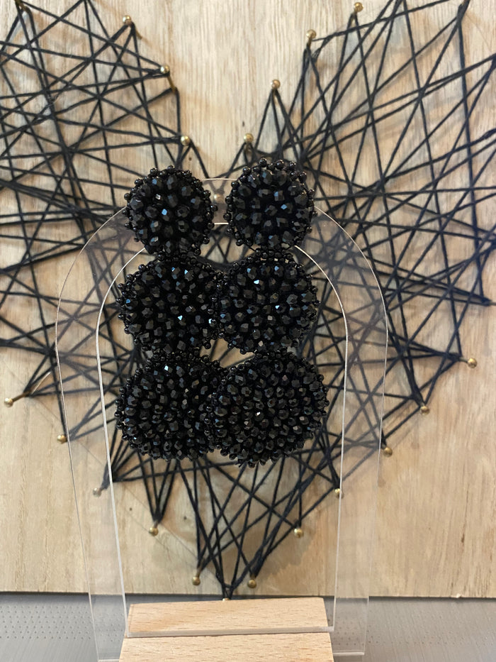 Boucles d'oreilles SISSI noires - Thelma et Nina