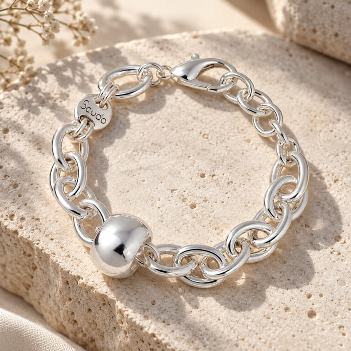 Bracelet Boule Ronde GM Plaqué Argent 20 microns- SCUDO