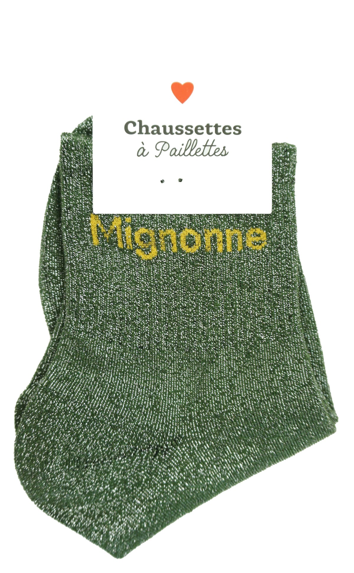 Chaussette à paillettes à message