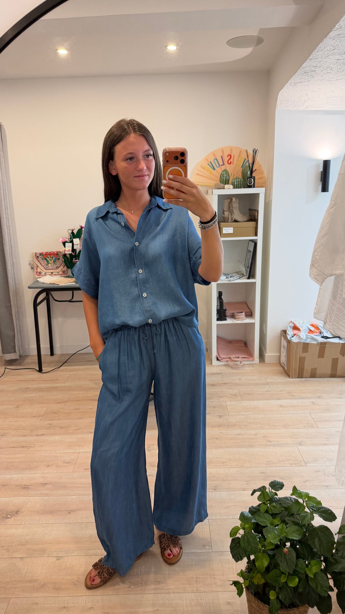 Pantalon fluide en Jean tencel