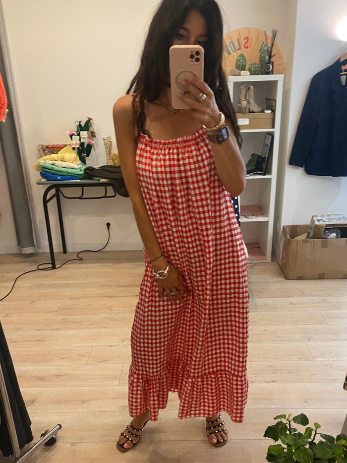 Robe Vichy blanc et rouge