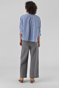 Blouse Simone Vichy bleu - Orféo