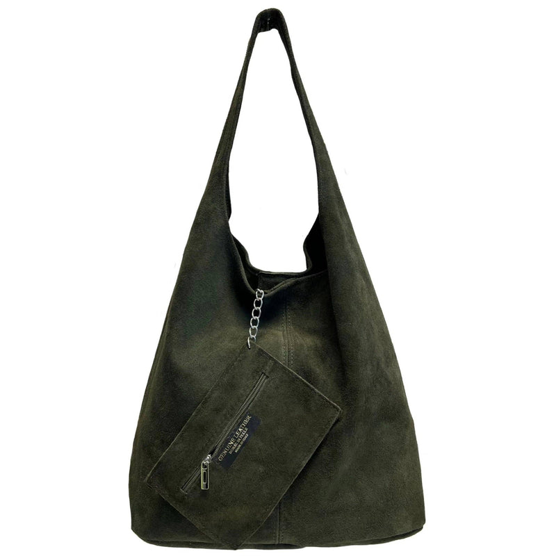 Sac à bandoulière et porte monnaie en daim