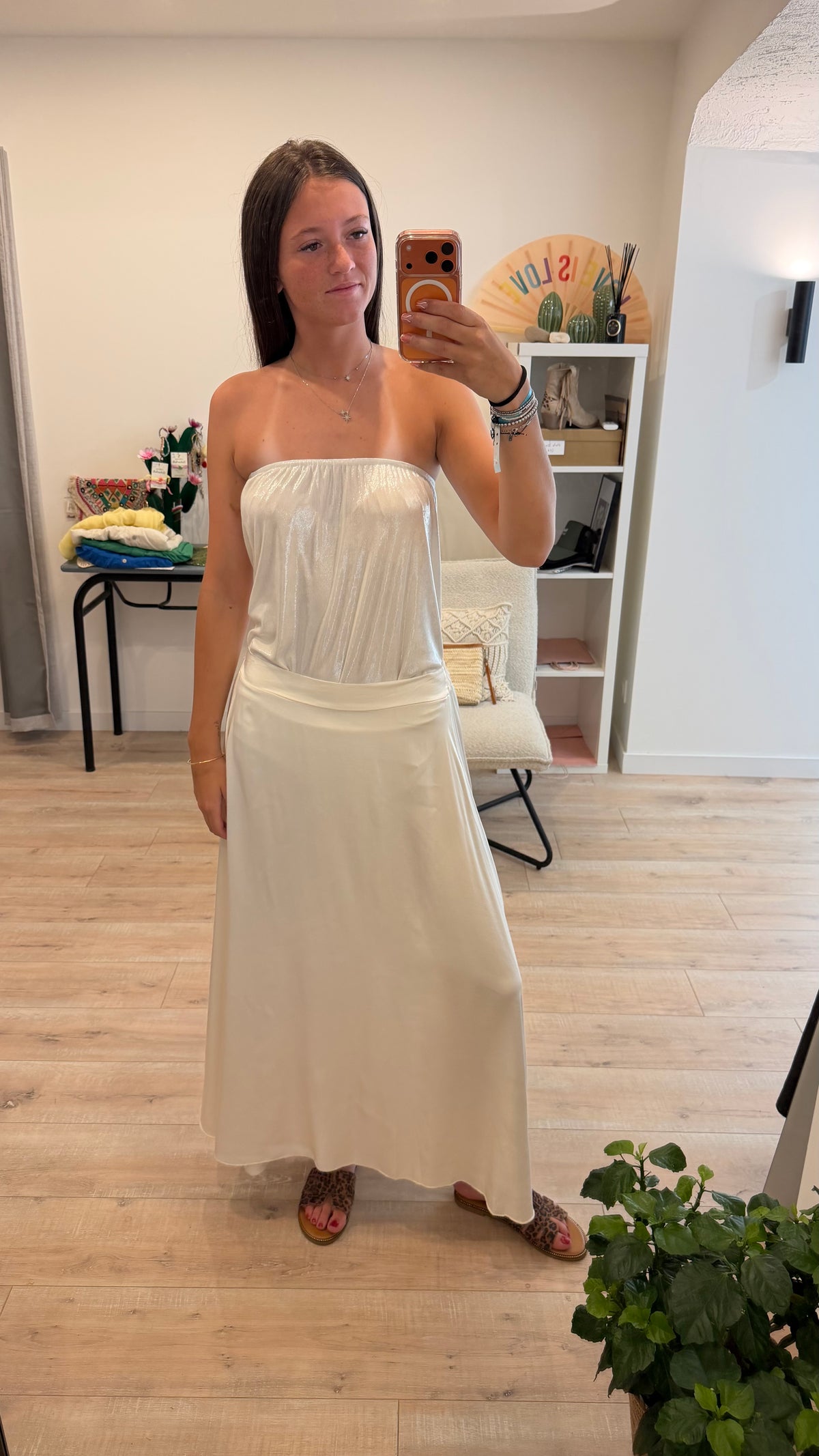 Jupe satin longue