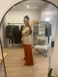 Blazer uni avec ceinture et doublure fantaisie Ciao Donna