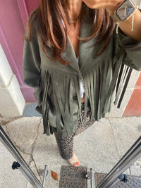 Veste à franges BeyON kaki - LOU