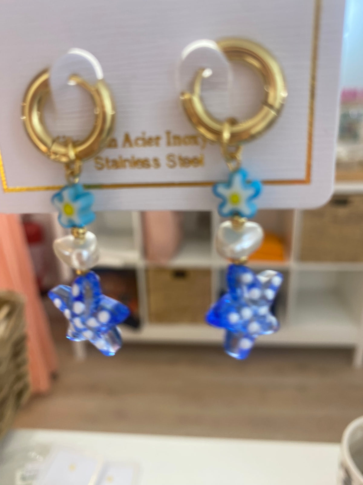Boucles d’oreilles étoile et perles